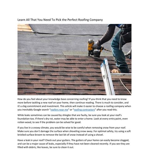 Learn All That You Need To Pick The Perfect Roofing Company Pdf Docdroid