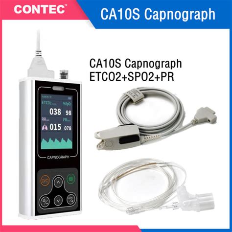 CONTEC CA10S Sidestream Capnograph CO2 Tester End Tidal ETCO2 With RESP