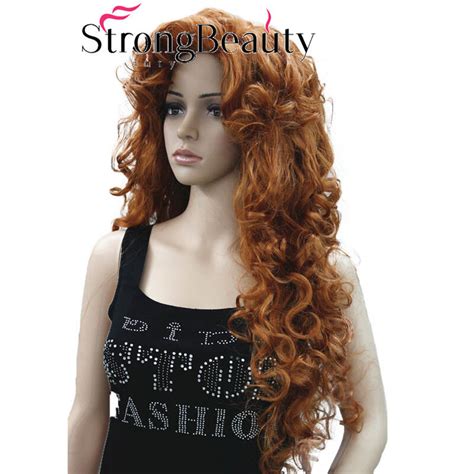 Strongbeauty Long Curly Red Black Full Synthetic Wig Cosplay Womens