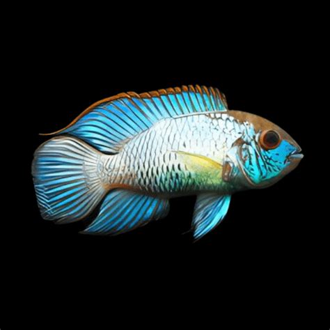 Electric Blue Acara Cichlid Andinoacara Pulcher Cm Sims Tropical