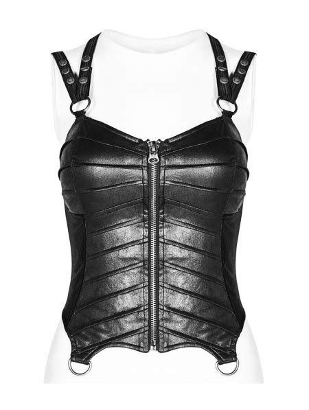 Black Gothic Punk Corset Tank Top For Women Devilnight Co Uk