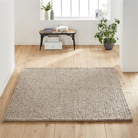 Tapis pure laine effet tricot forme carrée diano La Redoute Interieurs