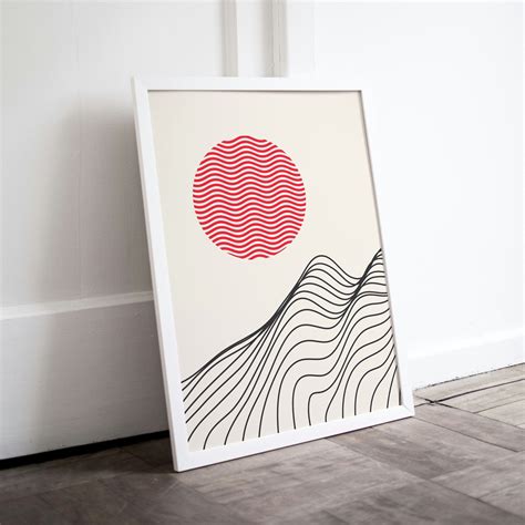 Minimalist Landscape Line Art Poster Print Abstract Wall Home Decor