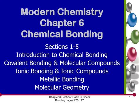 PPT Modern Chemistry Chapter 6 Chemical Bonding PowerPoint