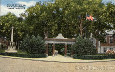 Campus Entrance at Ohio University Athens, OH Postcard