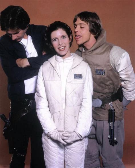 Harrison Ford Carrie Fisher And Mark Hamill During A Photoshoot For