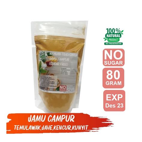 Jual Jamu Campur Temulawak Jahe Kencur Kunyit Tanpa Gula Gram