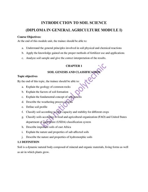 Introduction To Soil Science Notes Introduction To Soil Science