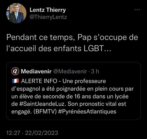 Une Histoire LGBT On Twitter 22 02 2023 ThierryLentz Utilise Le