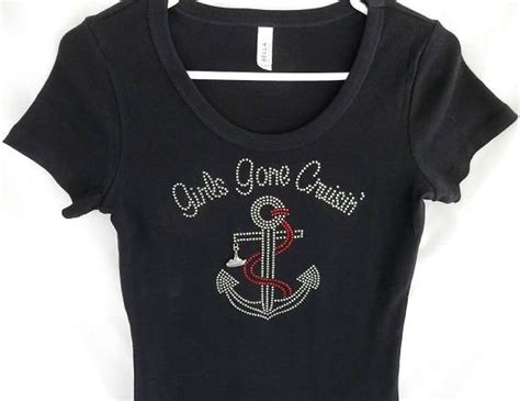 Girls Gone Cruising Anchor Rhinestone Women S T Shirt It Etsy