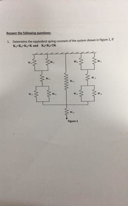 Solved 1 Determine The Equivalent Spring Constant Of The Chegg