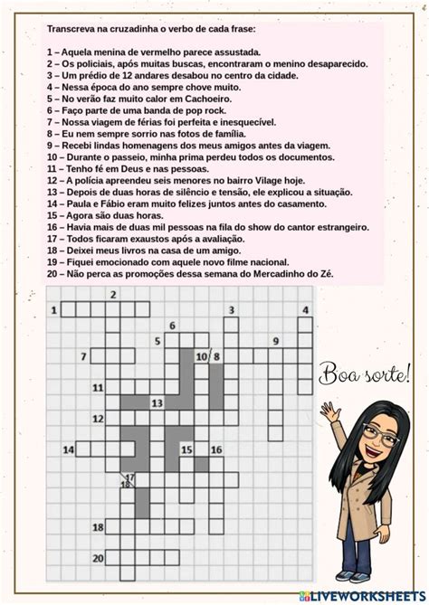 A Crossword Puzzle With The Words In Spanish