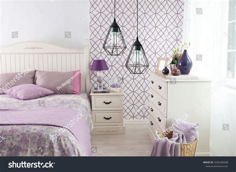 Purple Bedroom Wallpaper Photos Images And Pictures Shutterstock