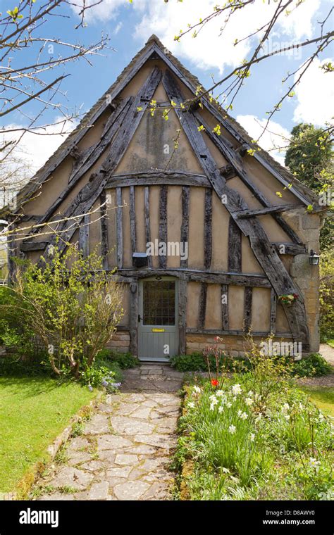 A Timber Framed Cruck Construction Cottage Possibly 15th Century In The Cotswold Village Of