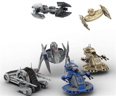 LEGO MOC SW Separatist Collection: droid snail tank ,AAT,droid fighter ...