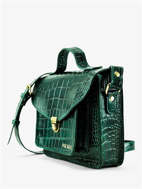 Mademoiselle George Alligator Malachite Sac Bandouli Re Cuir Femme