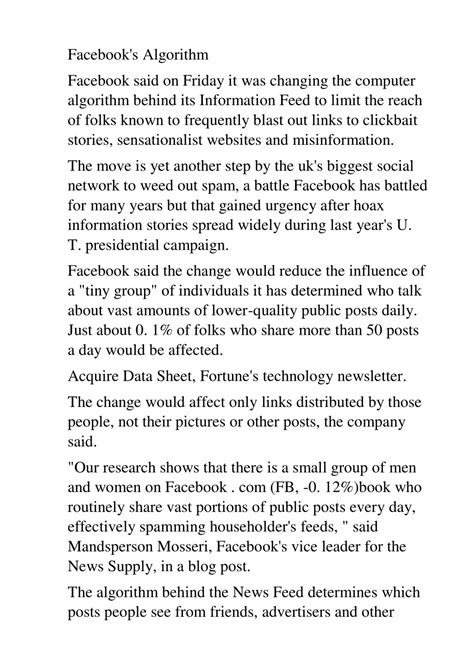 PPT - Facebook's Algorithm PowerPoint Presentation, free download - ID