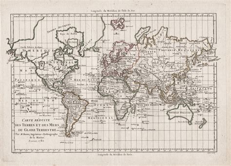 Carte Reduite Des Terres Et Des Mers Du Globe Terrestre World Map