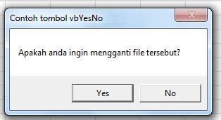 Macam Macam Tombol Dan Ikon Dalam Kotak Pesan Vba Excel