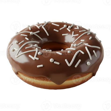 Chocolate donut with a sweet and delicious appearance isolated on a