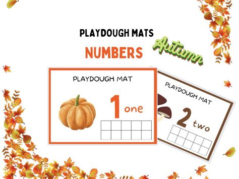 Autumn Number Play Dough Mats Teaching Resources