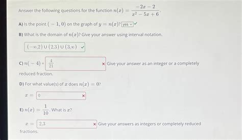 Solved Answer The Following Questions For The Function