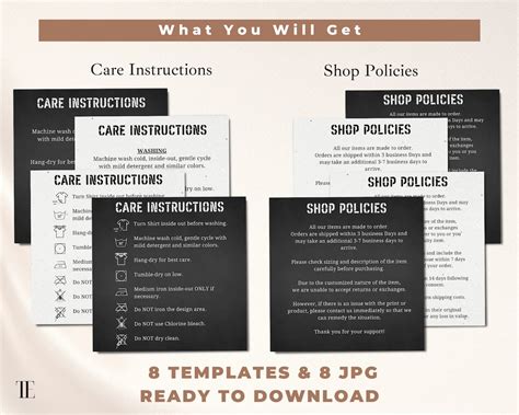 Etsy Listing Template Shop Policy For Bella Canvas T Shirt Shop Mockup