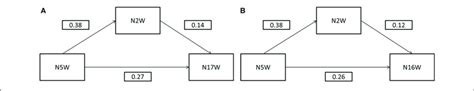 | (A) Mediation Model for N17W. (B) Mediation Model for N16W. N2W, Talk ...
