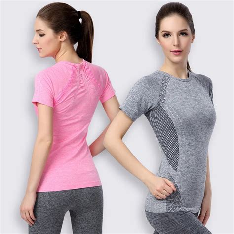 Female Yoga Clothes T Shirt Running Shirt Bodybuilding Clothing Women