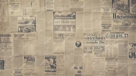 Premium AI Image | Aged Newspaper Headlines Paper Background