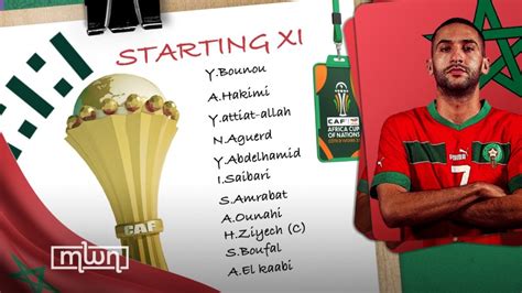 AFCON: Morocco’s Lineup Unveiled for Major Morocco Vs Zambia Game