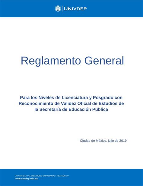 Pdf Reglamento General Reglamento General Para Los