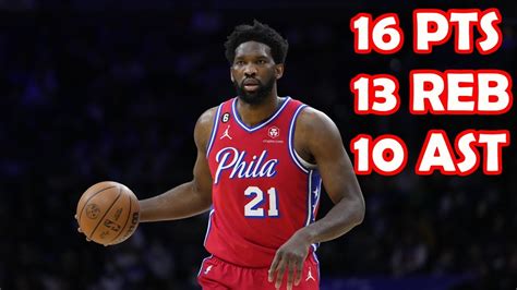 Joel Embiid Puts Up A Triple Double Youtube