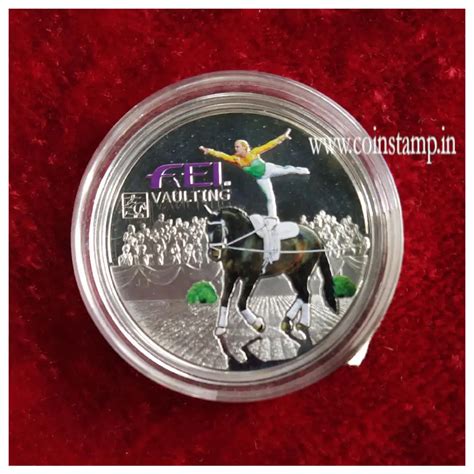 Andorra 5 Diners Equestrian Vaulting Colored Silver Coin UNC - CoinStamp.in