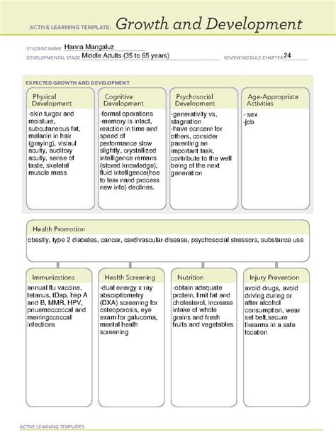 Active Learning Template Growth And Development Infantmanage Page