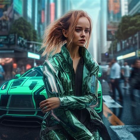 Kristina Pimenova Full Body With Green Hair Pose In Openart