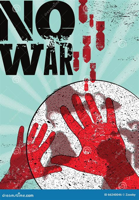 No War Typographic Retro Grunge Peace Poster Vector Illustration