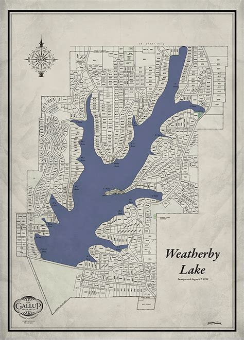 Weatherby Lake Classic Gray Style Map Gallup Map