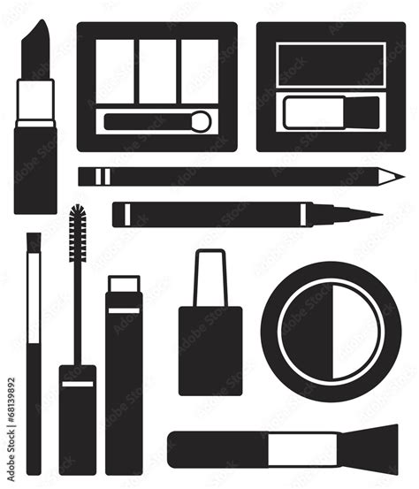 Makeup Silhouette Icons Vector Set Stock Vector Adobe Stock