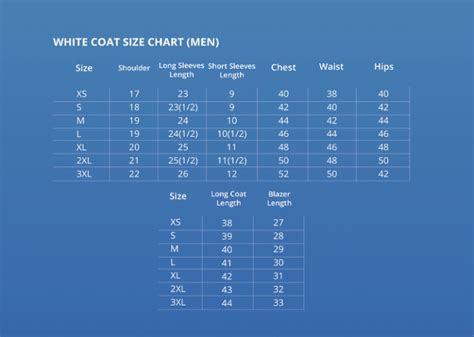 Us Coat Size Chart