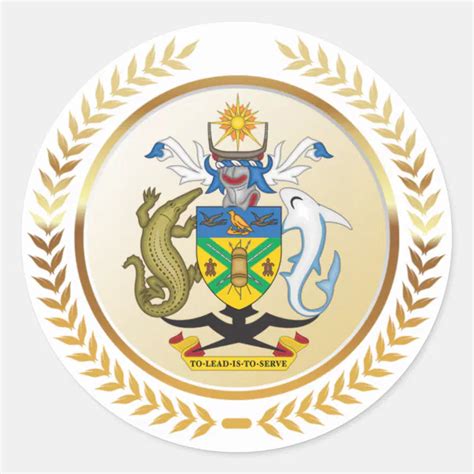 Solomon Islands Coat Of Arms Classic Round Sticker Zazzle