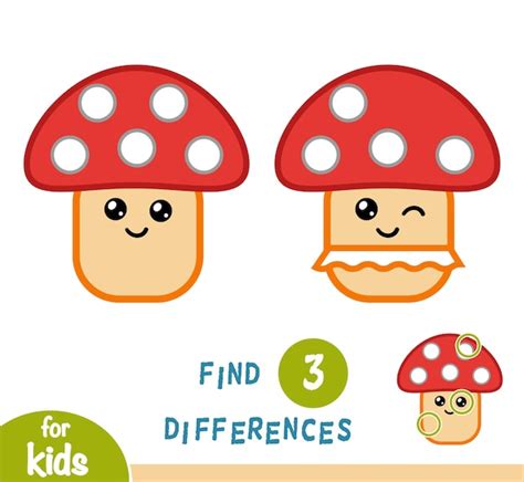 Игра для детей найди отличия | Премиум векторы