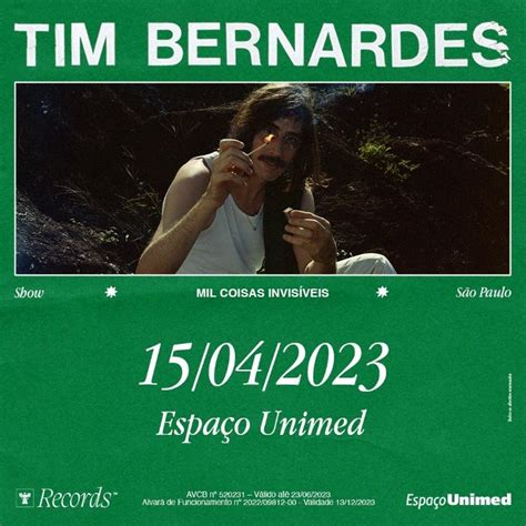 Tim Bernardes Apresenta Mil Coisas Invis Veis No Espa O Unimed Em