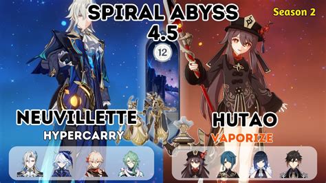 Neuvillette Hypercarry Hutao Vaporize Spiral Abyss Floor