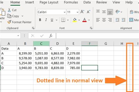 Removing Dotted Lines In Excel