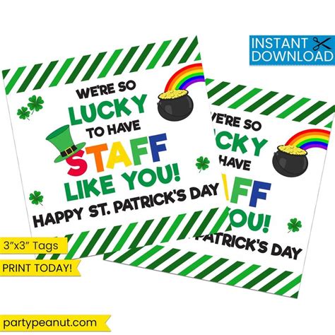 Two St Patrick S Day Stickers With The Words Lucky To Have Coworkers Cry