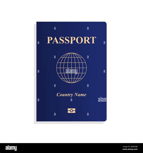 Passport Cover Template Isolated International Vector Passport Template Biometric Icon Stock