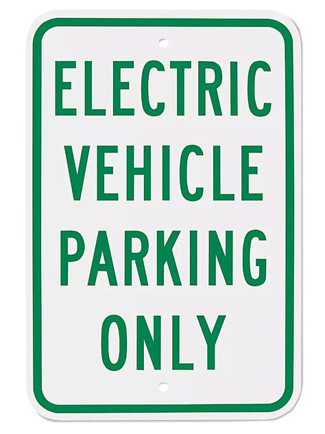 "Electric Vehicle Parking Only" Sign - 12 x 18" H-10119 - Uline