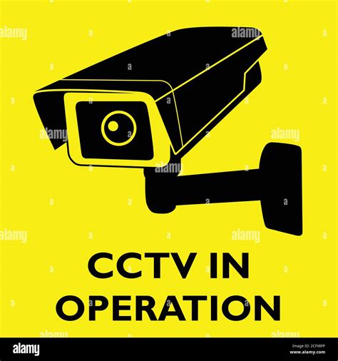 Attention Cctv In Operation Yellow Sign Stock Vector Image Art Alamy