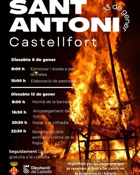 Castellfort Sendinsa En Sant Antoni Amb La Llenya I Els Pastissos Diadia